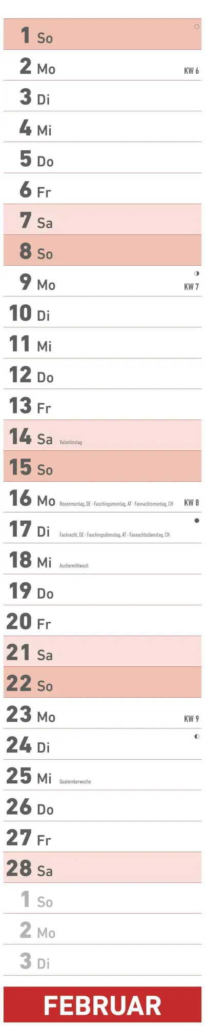 Bild: 4069095007550 | Superplaner 2026 - Streifenkalender 17x85 cm - mit Ringbindung -...