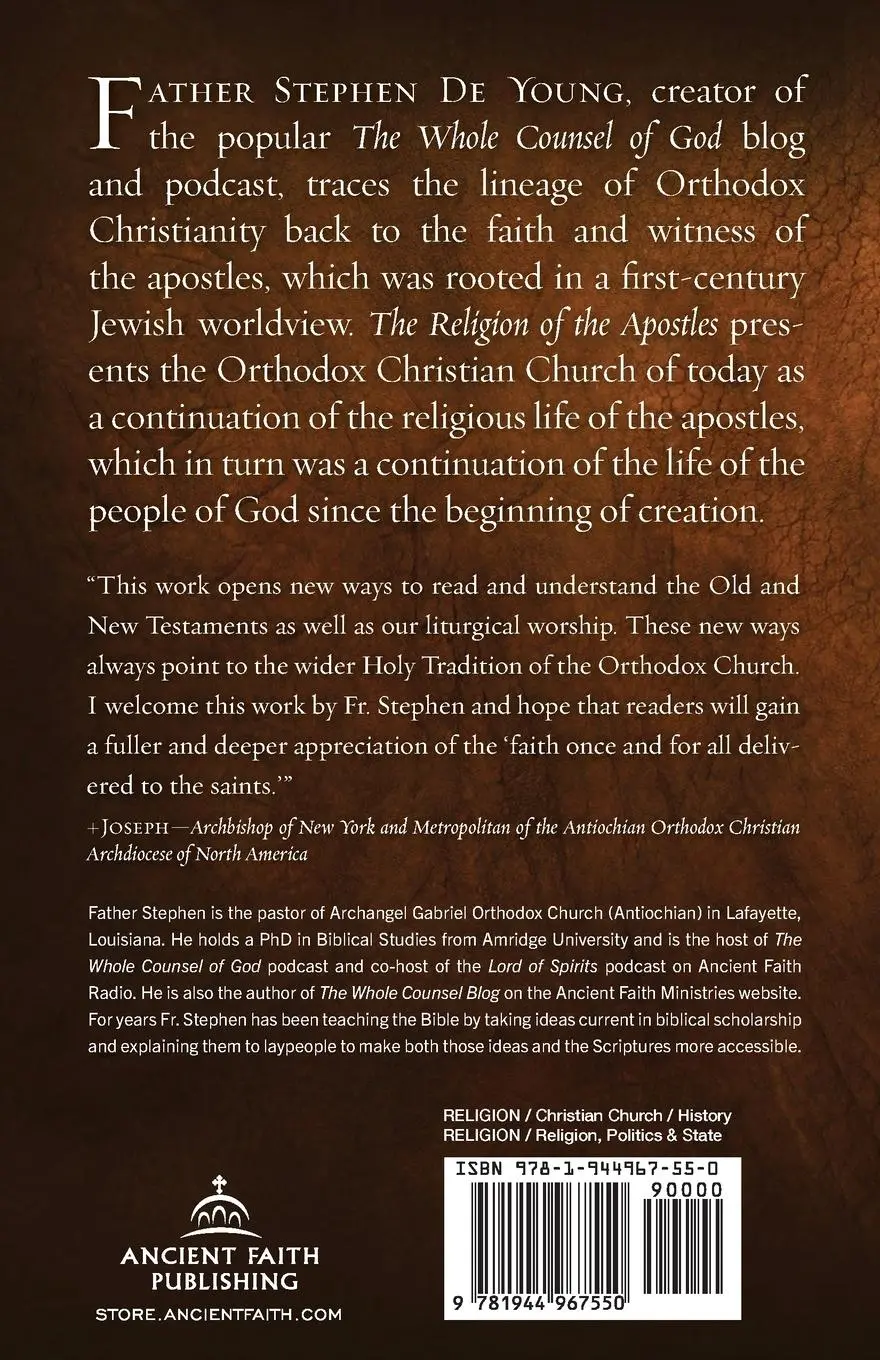 Rückseite: 9781944967550 | The Religion of the Apostles | Stephen de Young | Taschenbuch | 2021