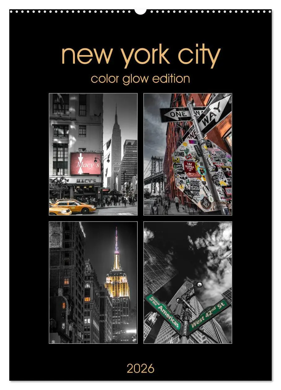 Cover: 9783516397550 | New York City - Color Glow Edition (Wandkalender 2026 DIN A2 hoch),...