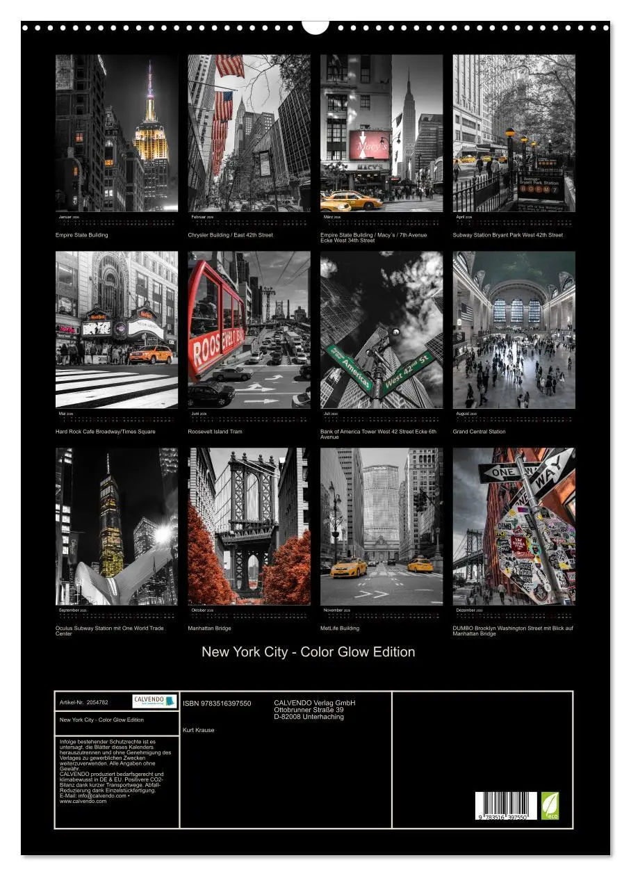 Bild: 9783516397550 | New York City - Color Glow Edition (Wandkalender 2026 DIN A2 hoch),...