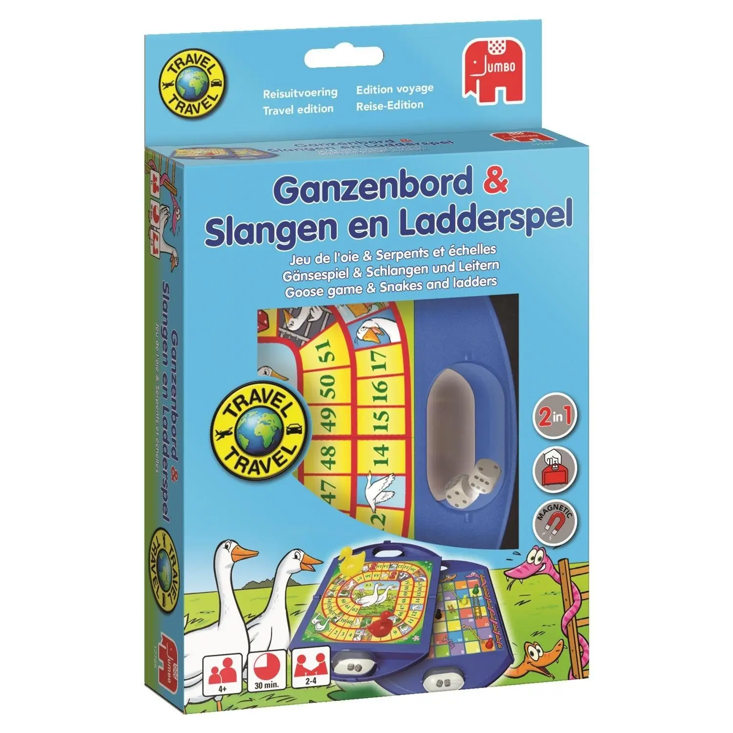 Cover: 8710126127650 | Gänsespiel &amp; Schlangen und Leitern Kompaktspiel | Spiel | Brettspiel