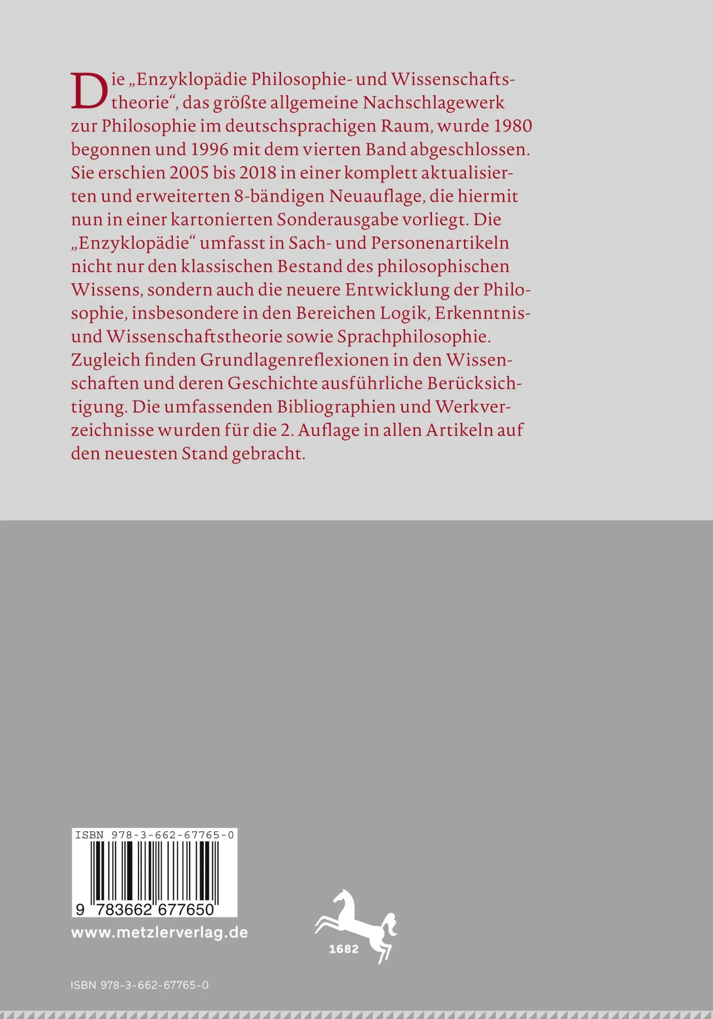 Rückseite: 9783662677650 | Enzyklopädie Philosophie und Wissenschaftstheorie | Bd. 4: Ins-Loc