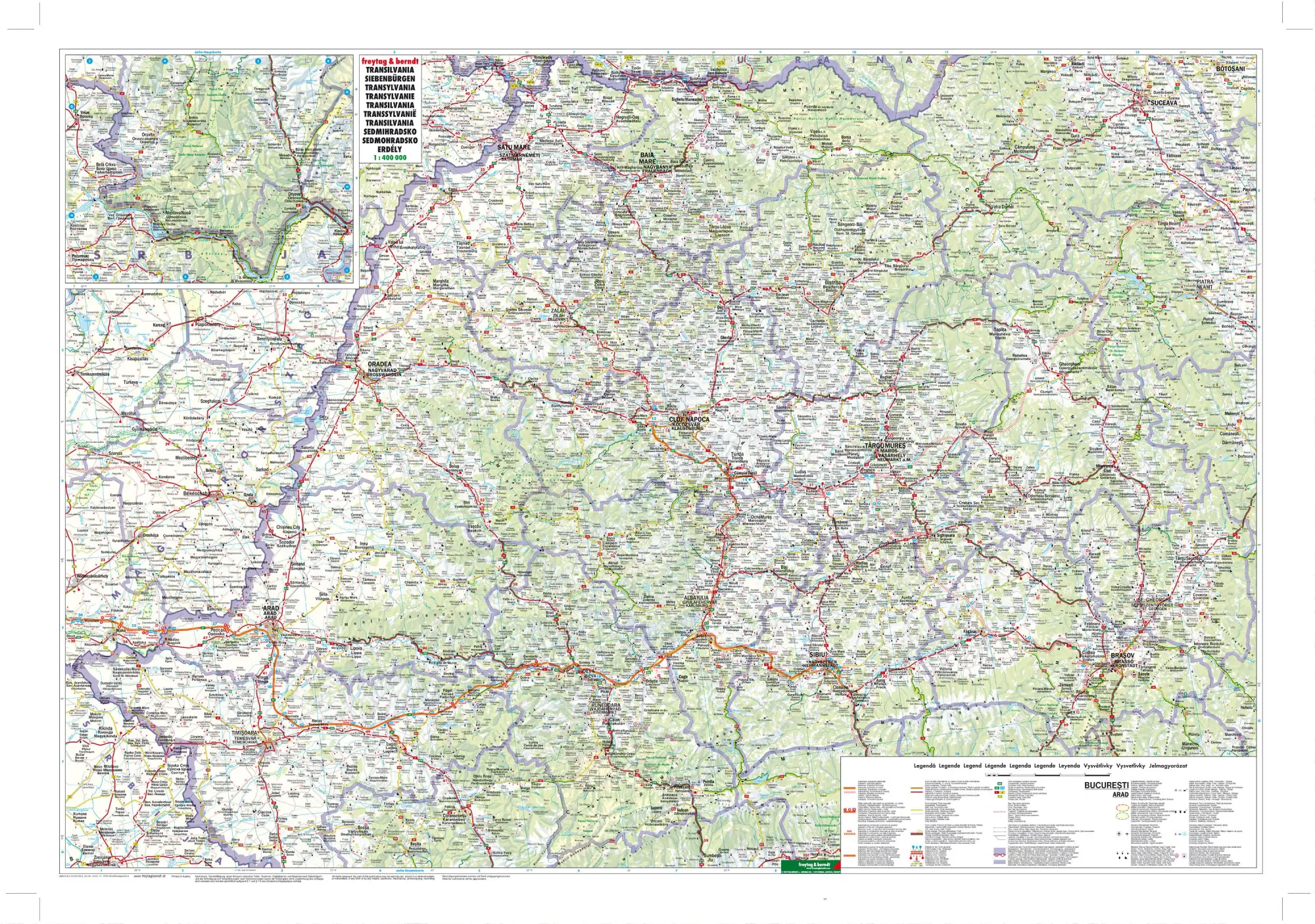 Bild: 9783707907650 | Siebenbürgen 1 : 400 000 Autokarte | (Land-)Karte | gefalzt | Deutsch