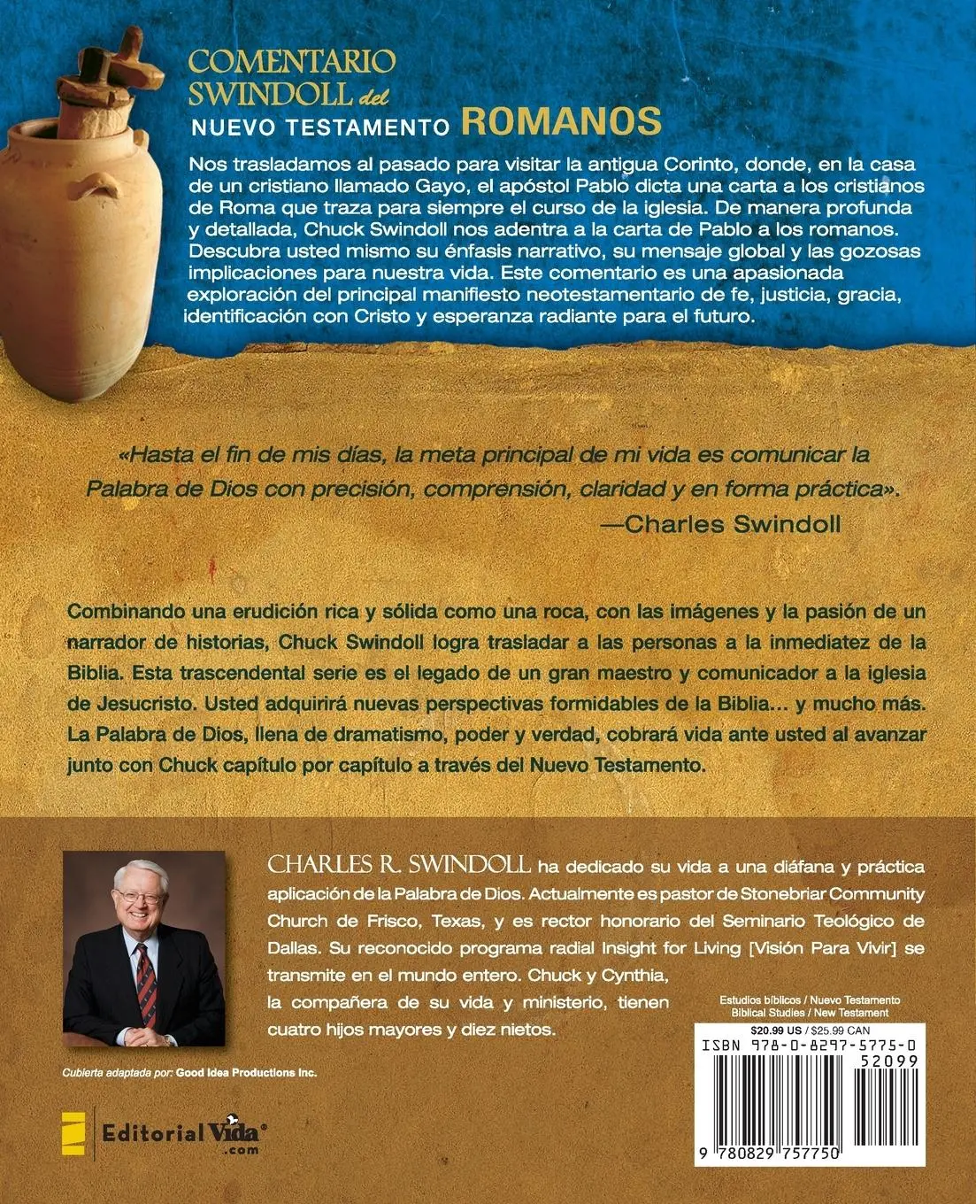 Rückseite: 9780829757750 | Comentario Swindoll del Nuevo Testamento | Romanos | Swindoll | Buch