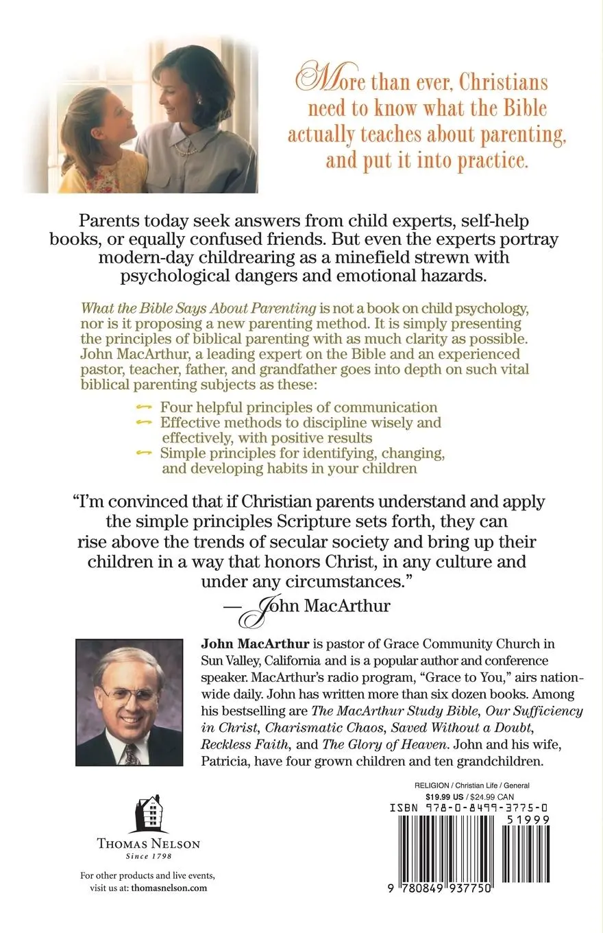 Rückseite: 9780849937750 | What the Bible Says about Parenting | John F. Jr. MacArthur | Buch