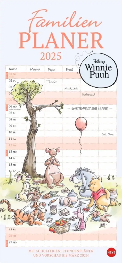Cover: 9783756407750 | Winnie Puuh Familienplaner 2025 | Kalender | Spiralbindung | Kalender