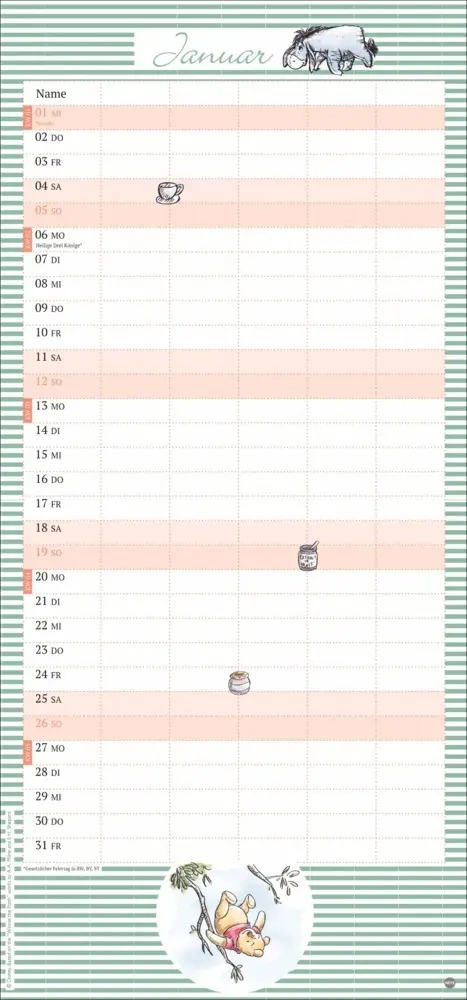 Bild: 9783756407750 | Winnie Puuh Familienplaner 2025 | Kalender | Spiralbindung | Kalender