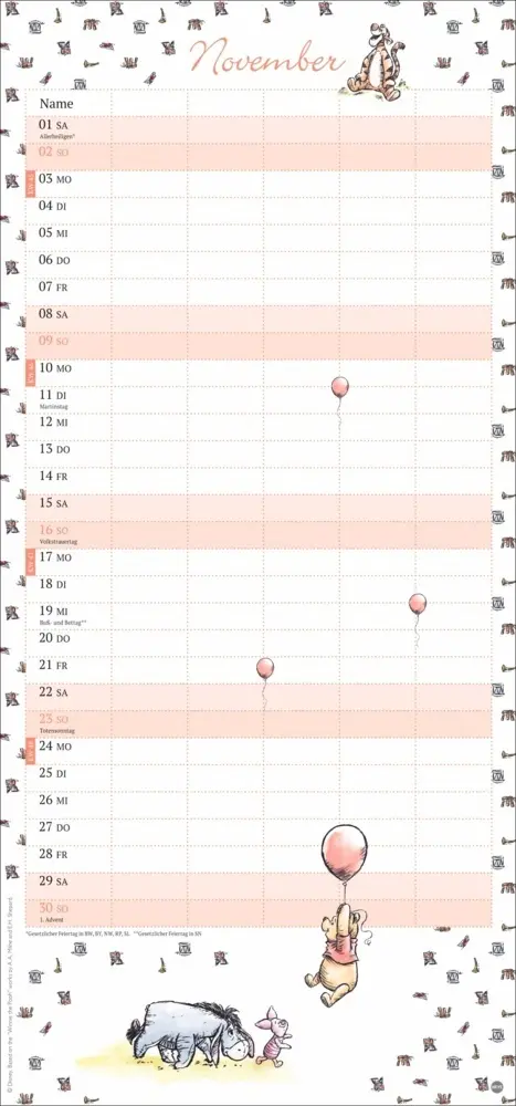Bild: 9783756407750 | Winnie Puuh Familienplaner 2025 | Kalender | Spiralbindung | Kalender