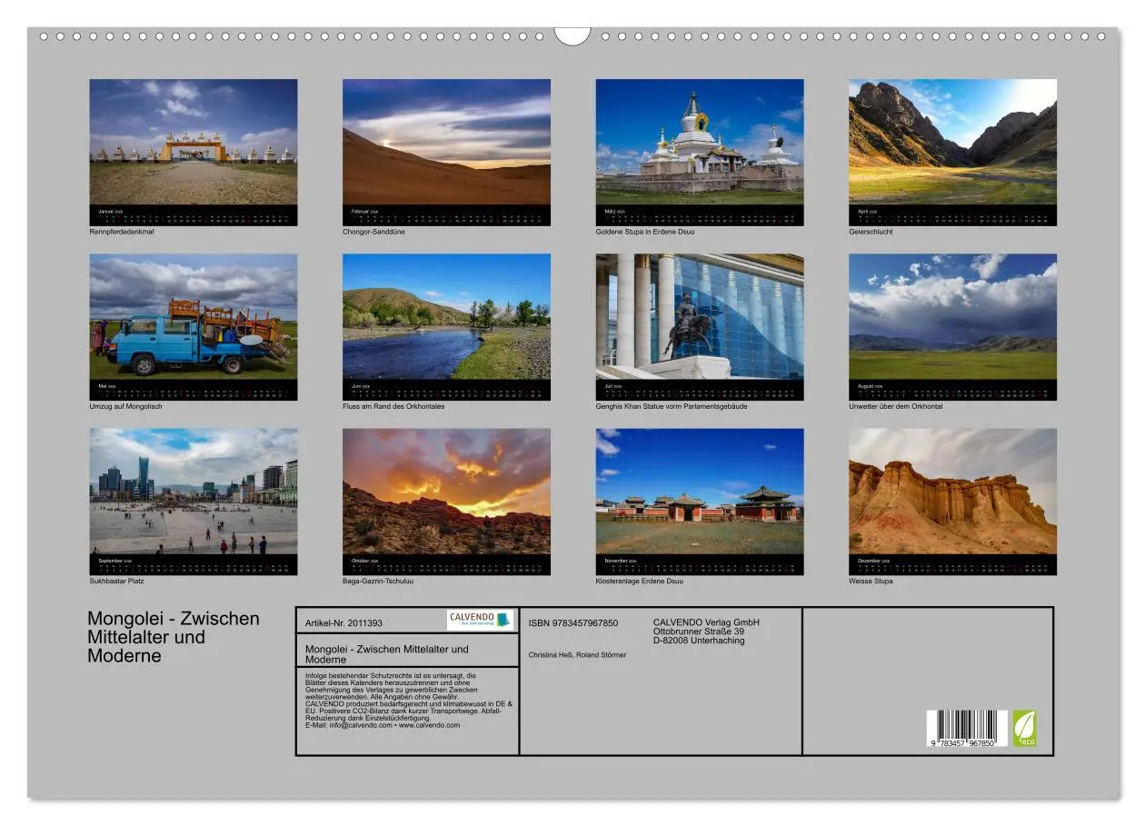 Bild: 9783457967850 | Mongolei - Zwischen Mittelalter und Moderne (Wandkalender 2026 DIN...