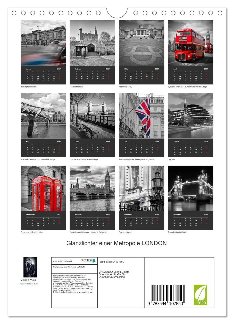 Bild: 9783594107850 | Glanzlichter einer Metropole LONDON (Wandkalender 2027 DIN A4...