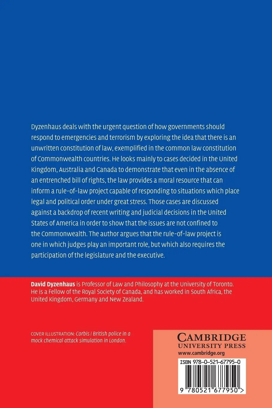 Rückseite: 9780521677950 | The Constitution of Law | Legality in a Time of Emergency | Dyzenhaus