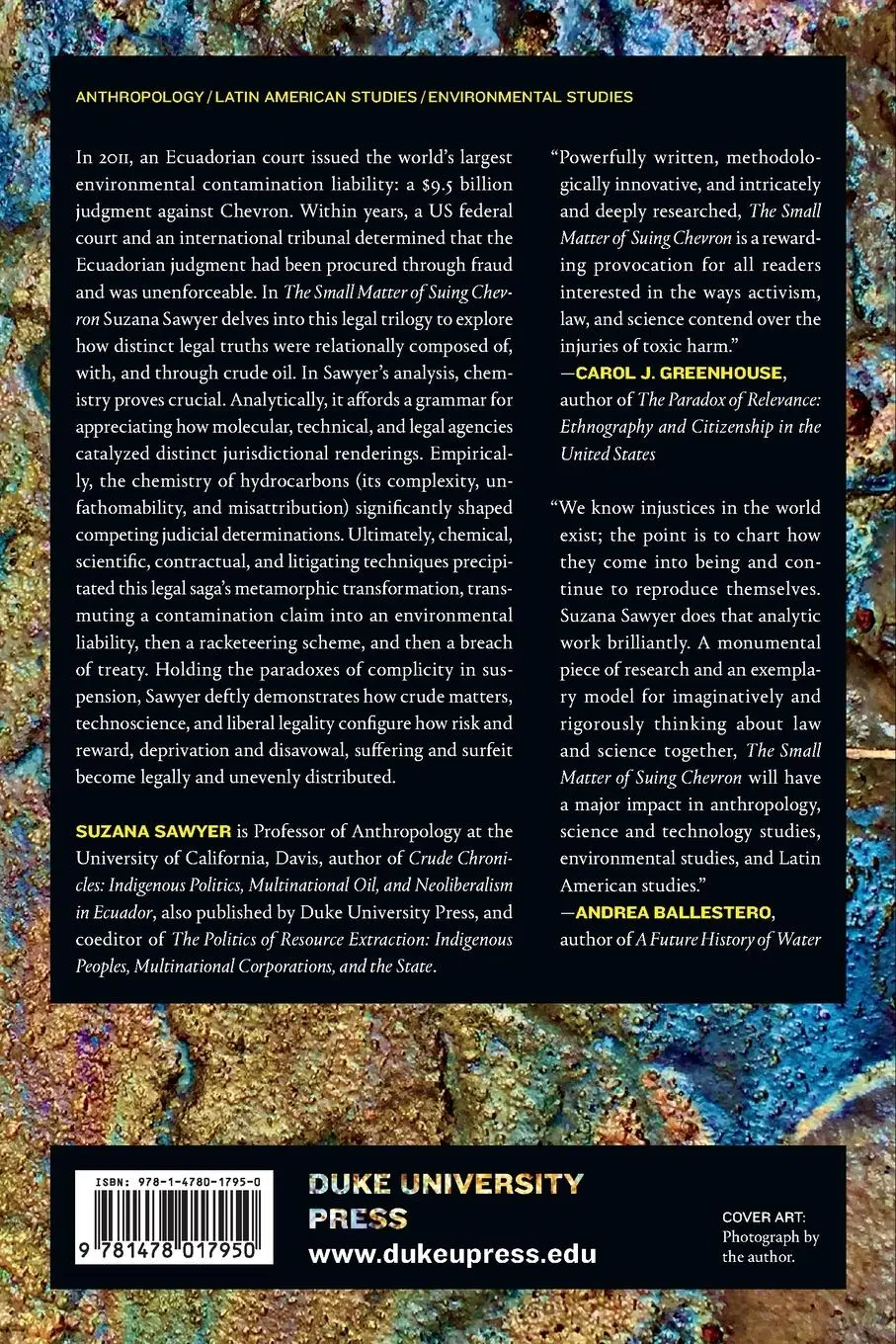 Rückseite: 9781478017950 | The Small Matter of Suing Chevron | Suzana Sawyer | Taschenbuch | 2022