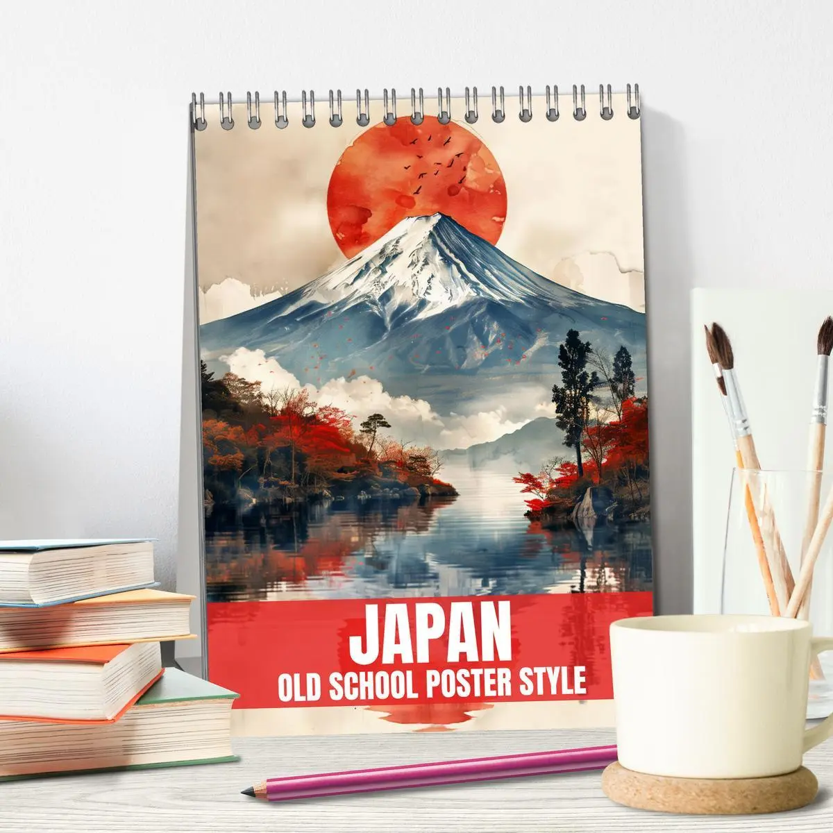 Bild: 9783457267950 | Japan - Old School Poster Style (Tischkalender 2026 DIN A5 hoch),...