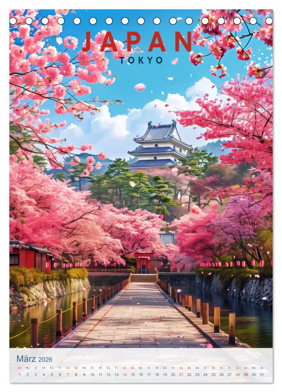 Bild: 9783457267950 | Japan - Old School Poster Style (Tischkalender 2026 DIN A5 hoch),...