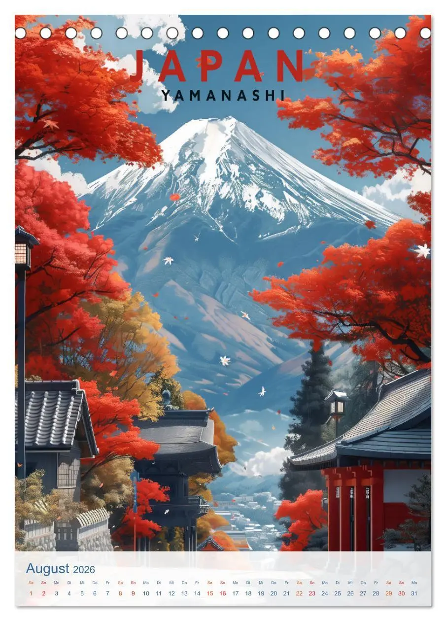 Bild: 9783457267950 | Japan - Old School Poster Style (Tischkalender 2026 DIN A5 hoch),...