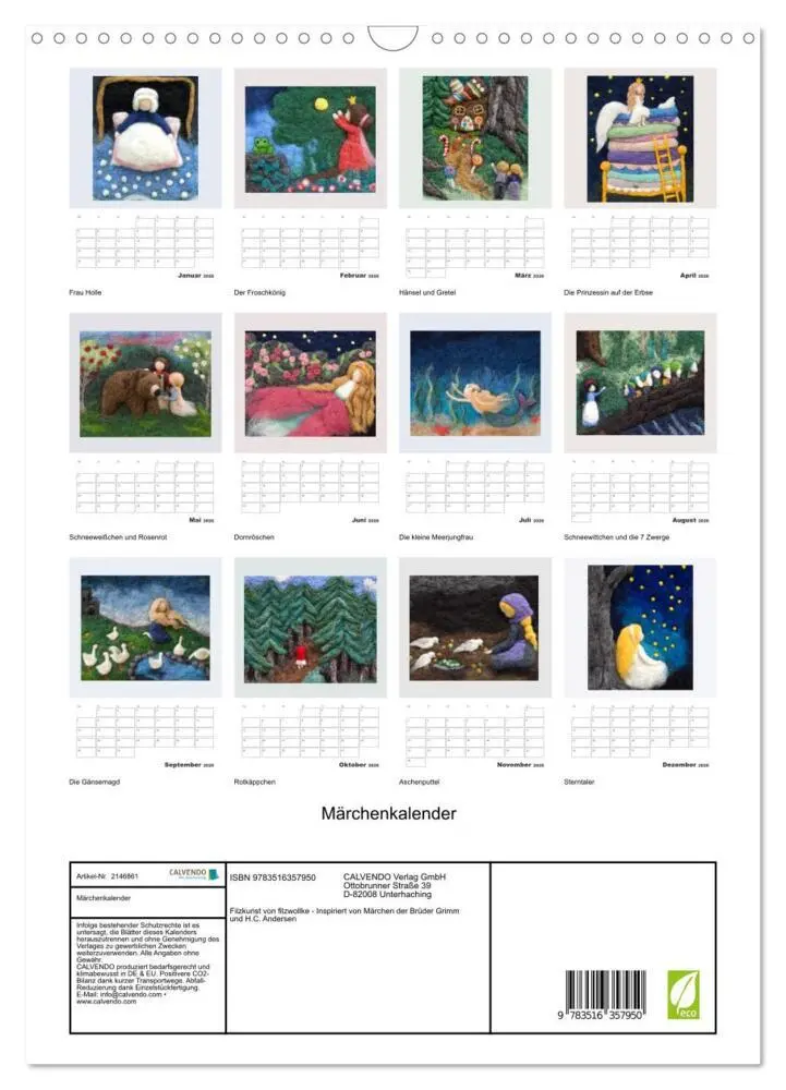 Bild: 9783516357950 | Märchenkalender (Wandkalender 2026 DIN A3 hoch), CALVENDO...