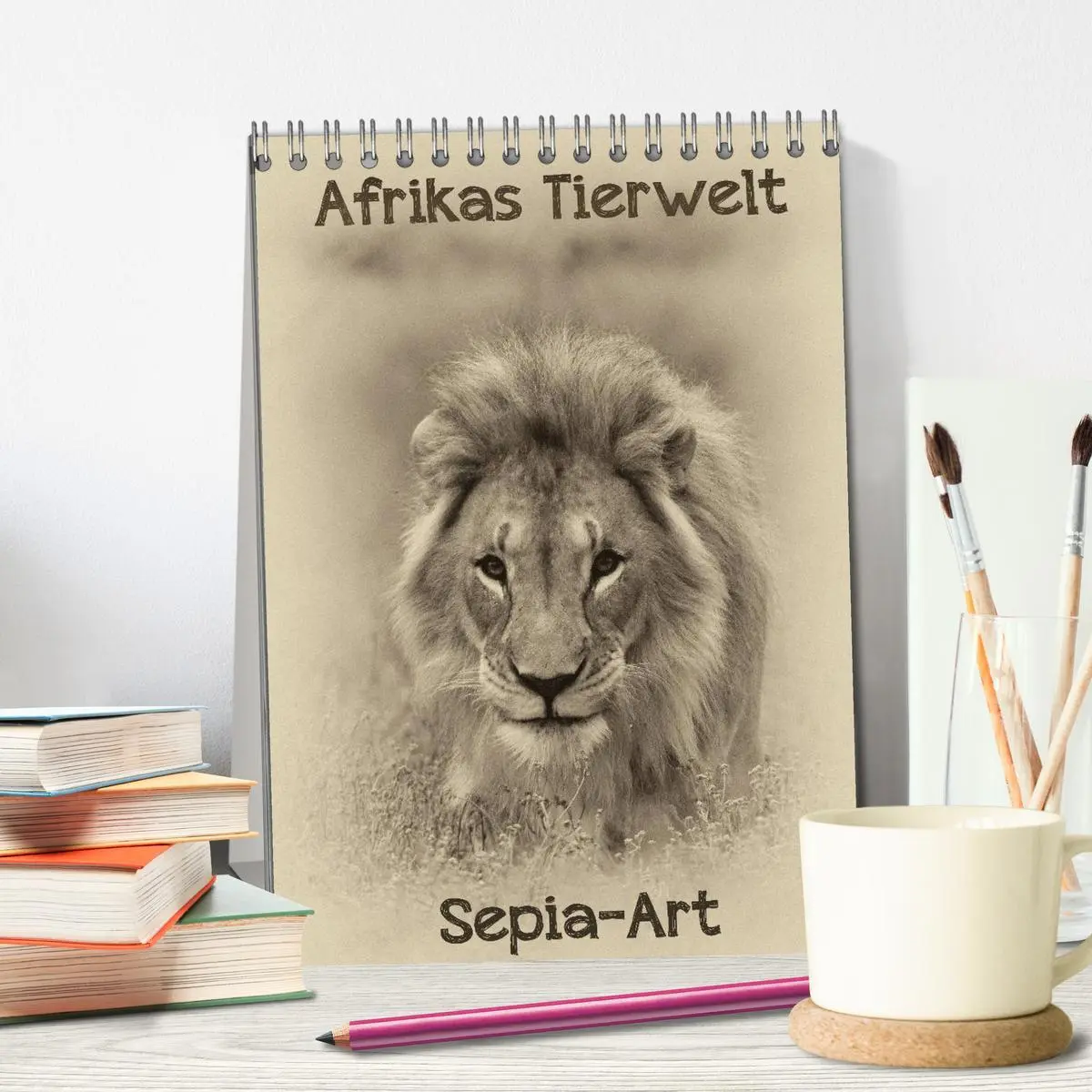 Bild: 9783516427950 | Afrikas Tierwelt - Sepia-Art (Tischkalender 2026 DIN A5 hoch),...