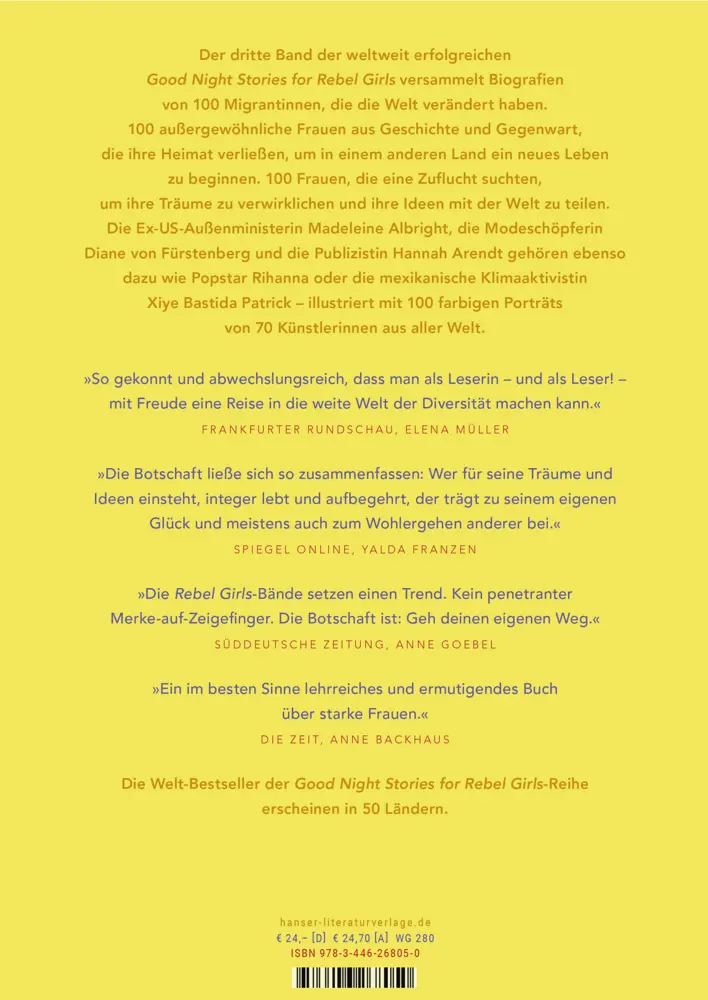 Bild: 9783446268050 | Good Night Stories for Rebel Girls - 100 Migrantinnen, die die Welt...
