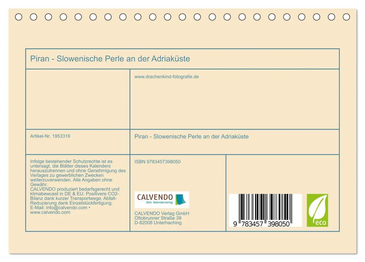 Bild: 9783457398050 | Piran - Slowenische Perle an der Adriaküste (Tischkalender 2026 DIN...