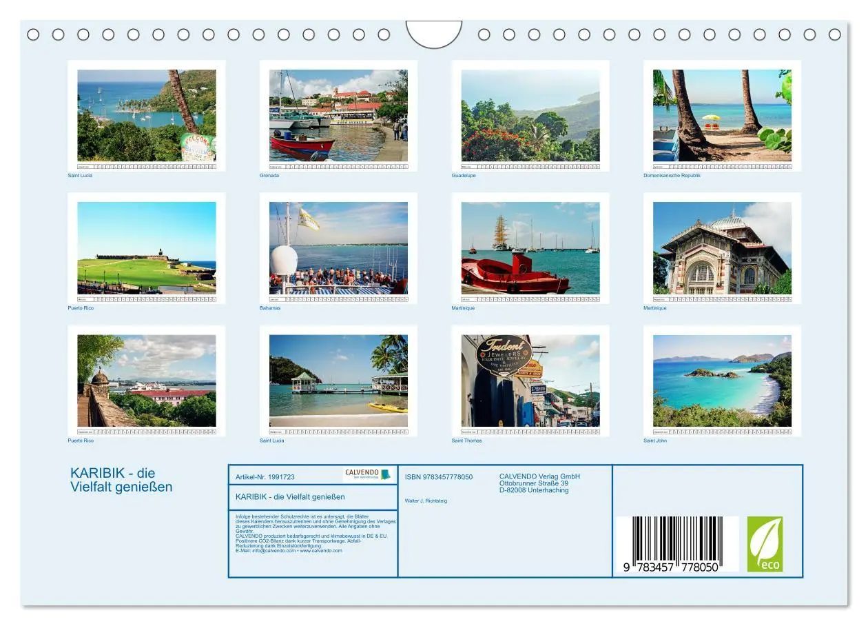 Bild: 9783457778050 | KARIBIK - die Vielfalt genießen (Wandkalender 2026 DIN A4 quer),...