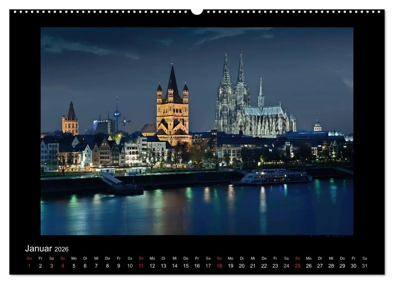Bild: 9783516178050 | Köln - Nachts 2026 (Wandkalender 2026 DIN A2 quer), CALVENDO...
