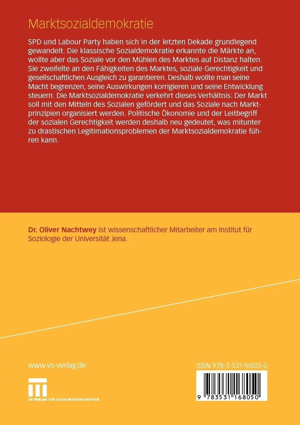 Rückseite: 9783531168050 | Marktsozialdemokratie | Die Transformation von SPD und Labour Party