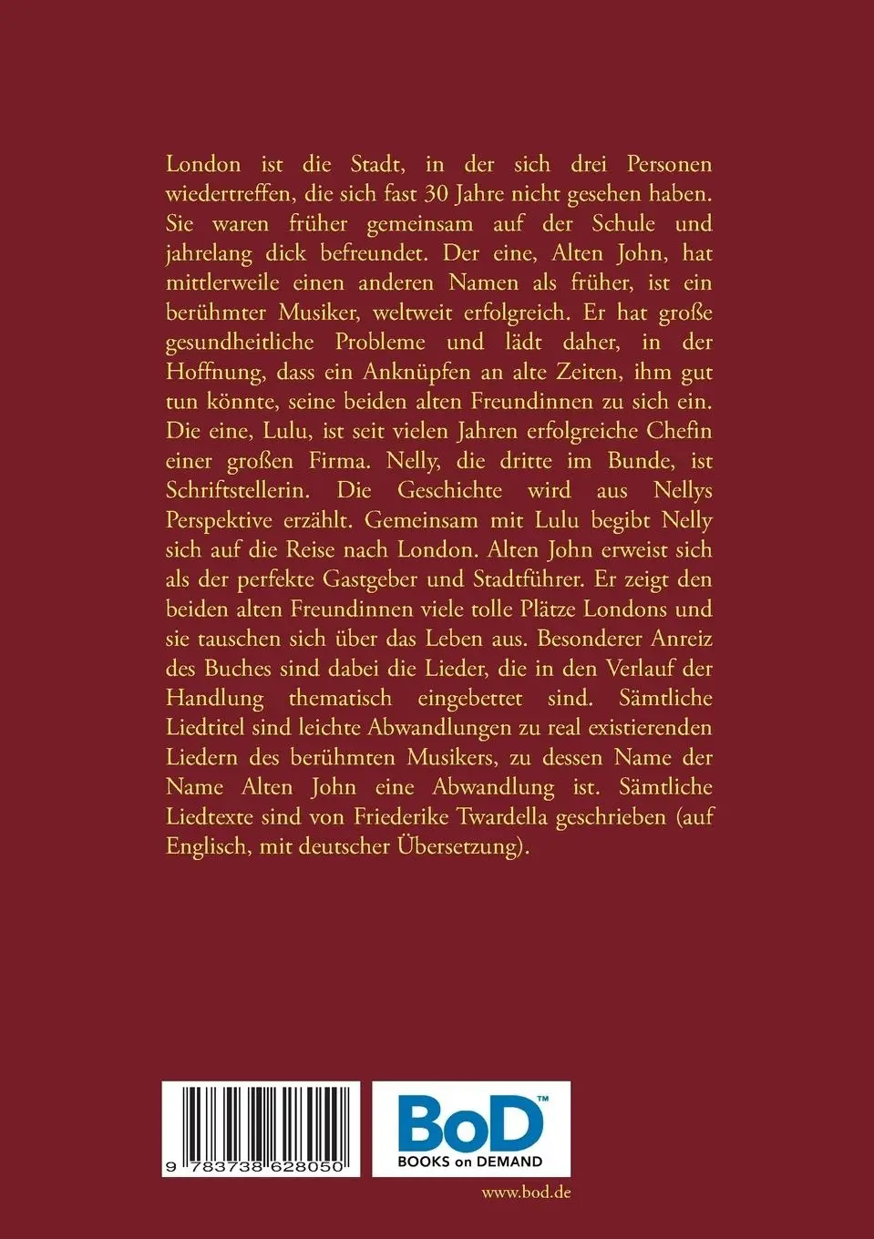Rückseite: 9783738628050 | London, Stadt der Lieder | The Cry For Life | Friederike Twardella