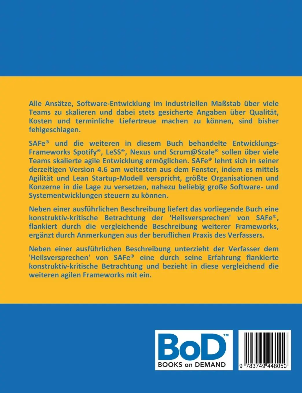 Rückseite: 9783749448050 | SAFe® 4.6 | Eine Anleitung zur lean agilen Revolution? | Lars Dibbern