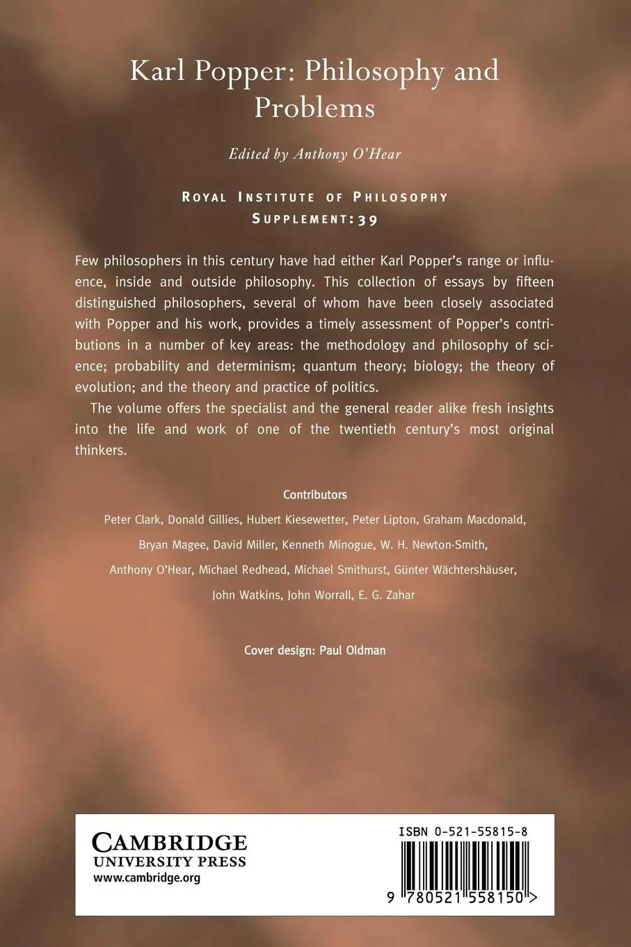 Rückseite: 9780521558150 | Karl Popper | Anthony O'Hear | Taschenbuch | Englisch | 2008