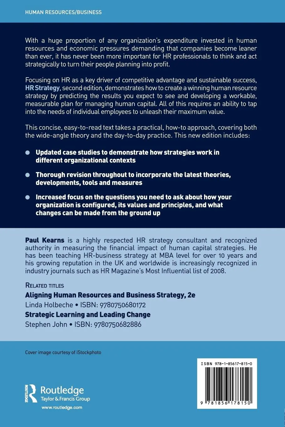 Rückseite: 9781856178150 | HR Strategy | Paul Kearns | Taschenbuch | Einband - flex.(Paperback)