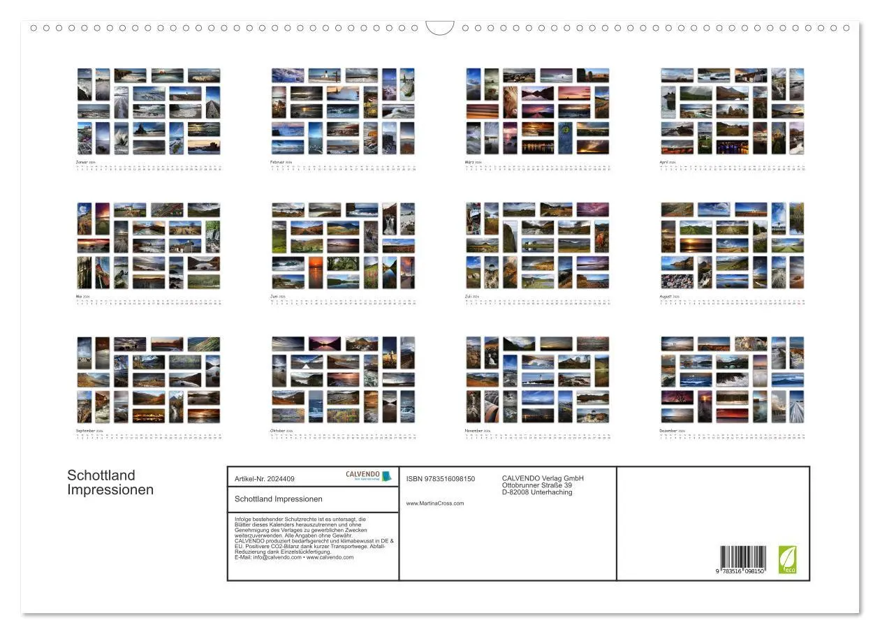 Bild: 9783516098150 | Schottland Impressionen (Wandkalender 2026 DIN A2 quer), CALVENDO...