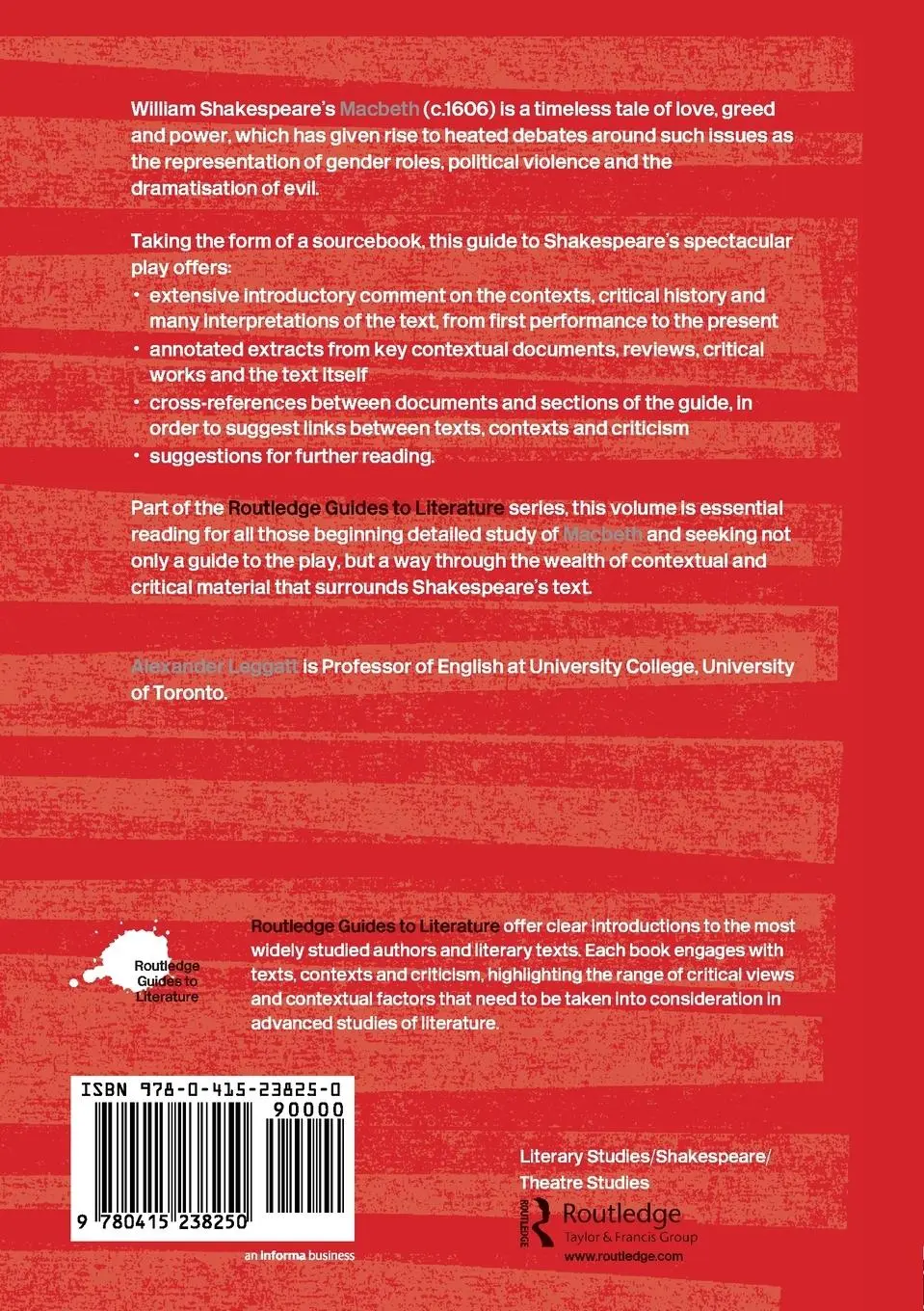 Rückseite: 9780415238250 | William Shakespeare's Macbeth | A Routledge Study Guide and Sourcebook