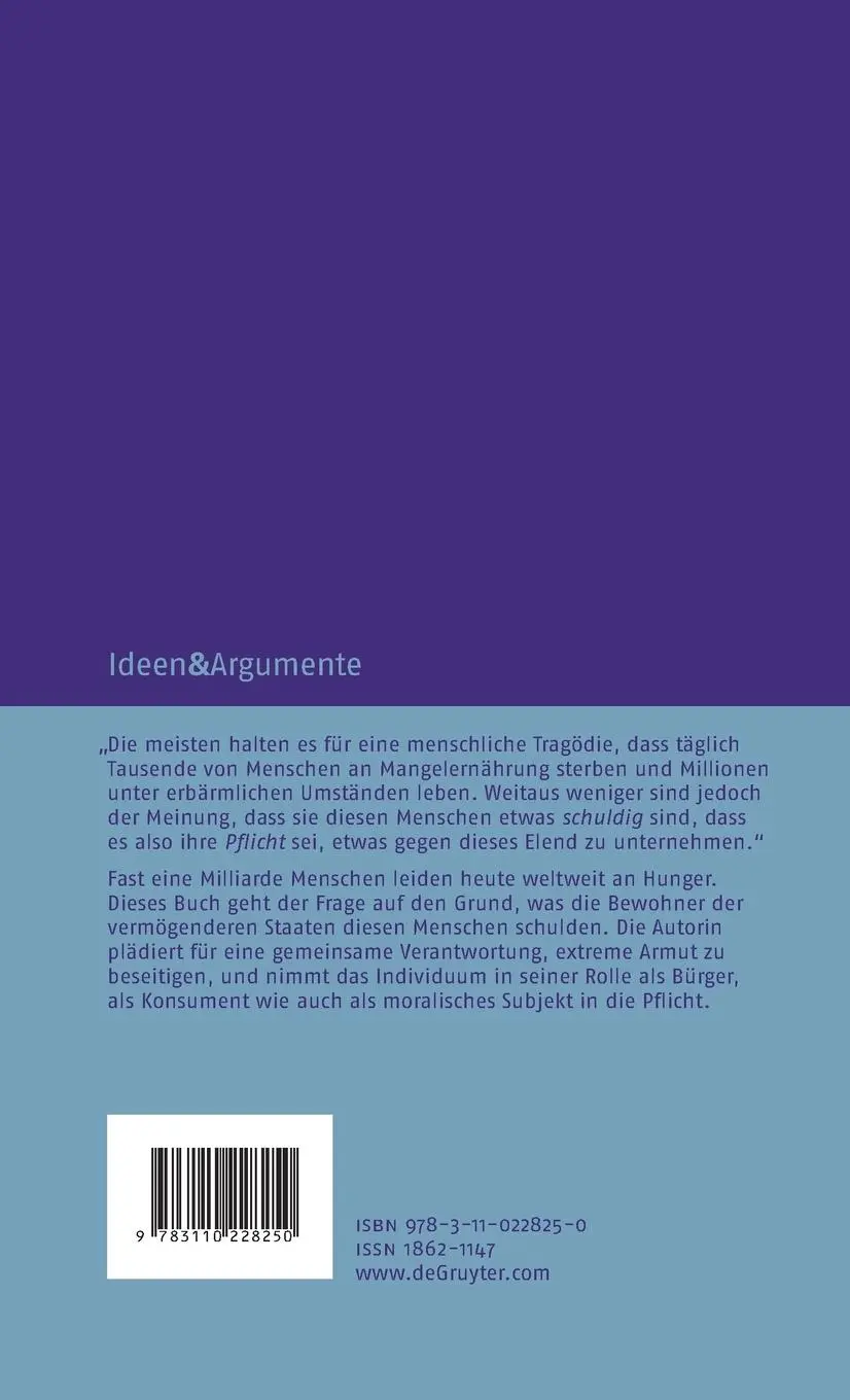 Rückseite: 9783110228250 | Pflichten auf Distanz | Weltarmut und individuelle Verantwortung