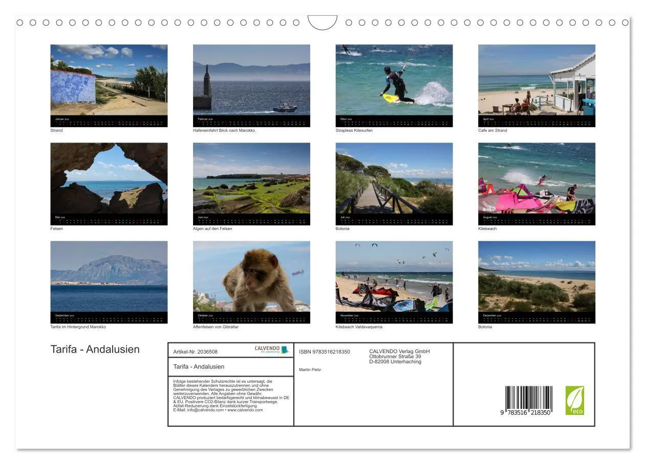 Bild: 9783516218350 | Tarifa - Andalusien (Wandkalender 2026 DIN A3 quer), CALVENDO...