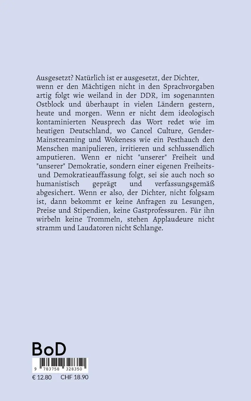Rückseite: 9783758328350 | Ausgesetzt! | Politische Gedichte vor und nach der Wiedervereinigung