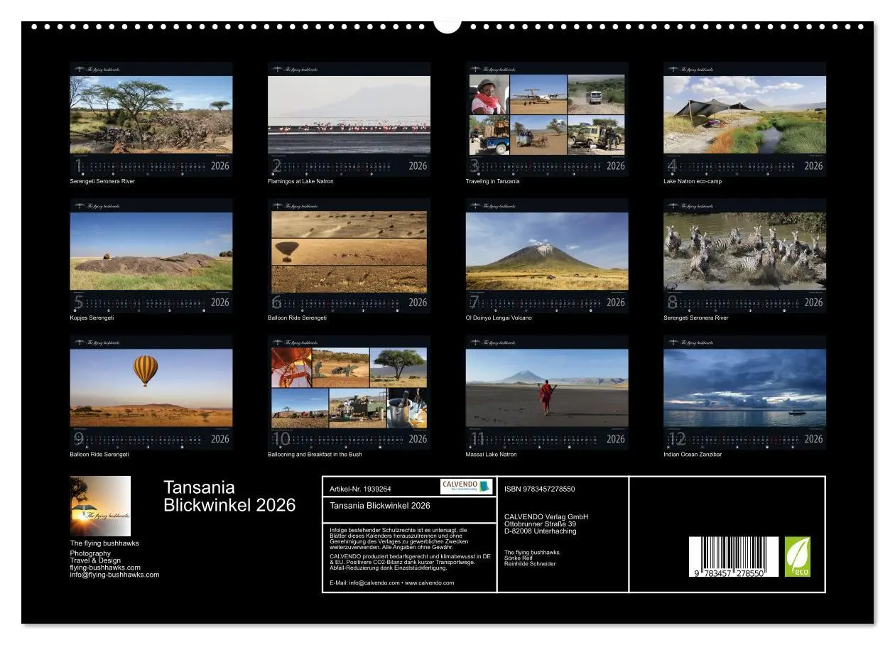Bild: 9783457278550 | Tansania Blickwinkel 2026 (hochwertiger Premium Wandkalender 2026...