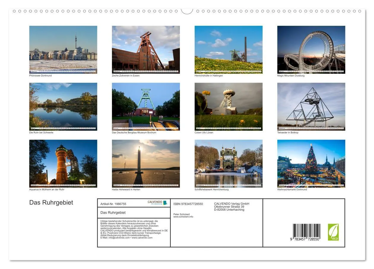 Bild: 9783457728550 | Das Ruhrgebiet (Wandkalender 2026 DIN A2 quer), CALVENDO...