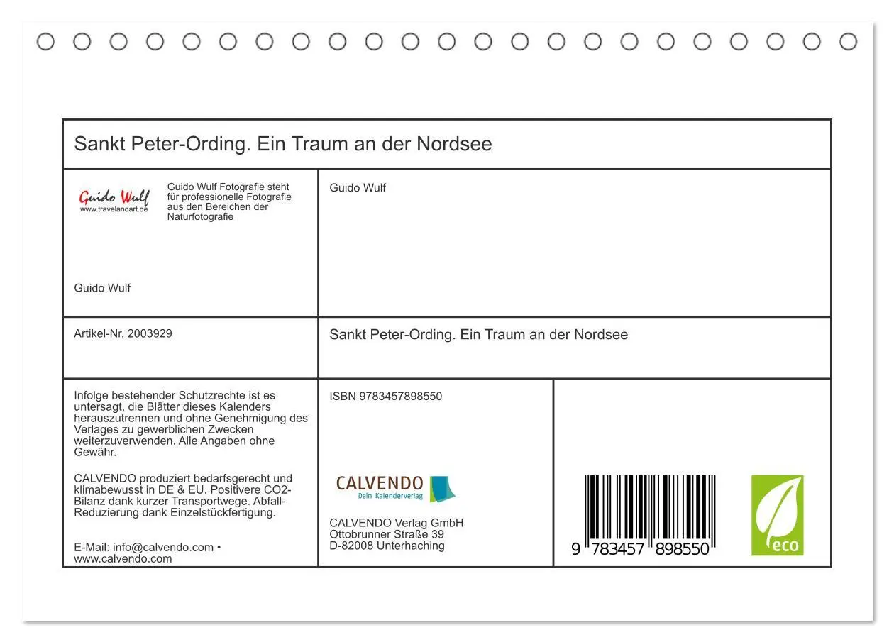 Bild: 9783457898550 | Sankt Peter-Ording. Ein Traum an der Nordsee (Tischkalender 2026...