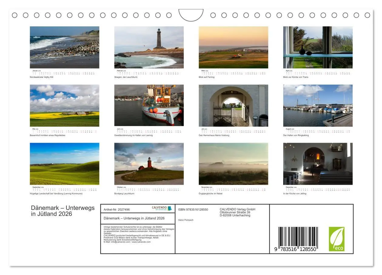 Bild: 9783516128550 | Dänemark - Unterwegs in Jütland 2026 (Wandkalender 2026 DIN A4...