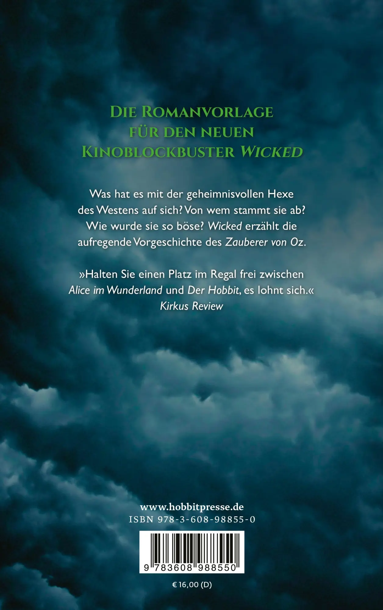 Rückseite: 9783608988550 | Wicked - Die Hexen von Oz | Gregory Maguire | Taschenbuch | broschiert