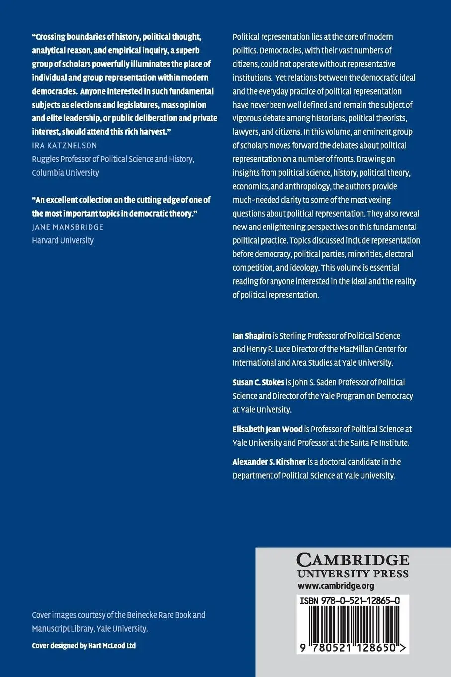 Rückseite: 9780521128650 | Political Representation | Ian Shapiro (u. a.) | Taschenbuch | 2018