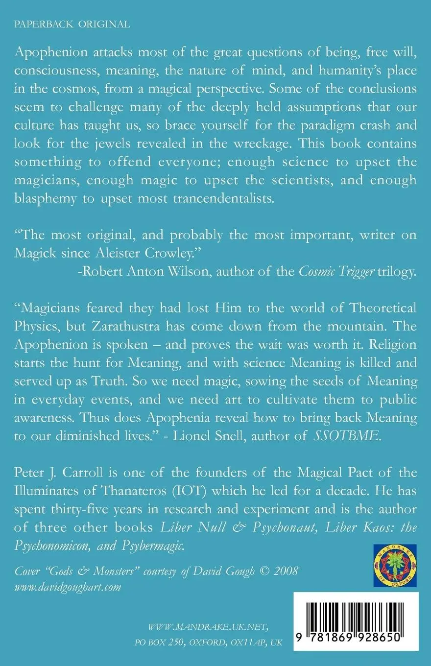 Rückseite: 9781869928650 | The Apophenion | A Chaos Magick Paradigm | Peter J. Carroll | Buch