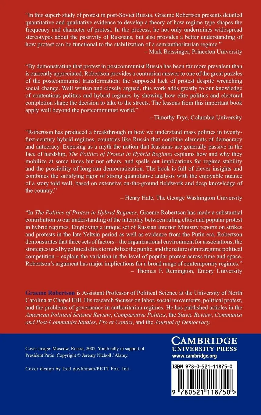 Rückseite: 9780521118750 | The Politics of Protest in Hybrid Regimes | Graeme B. Robertson | Buch