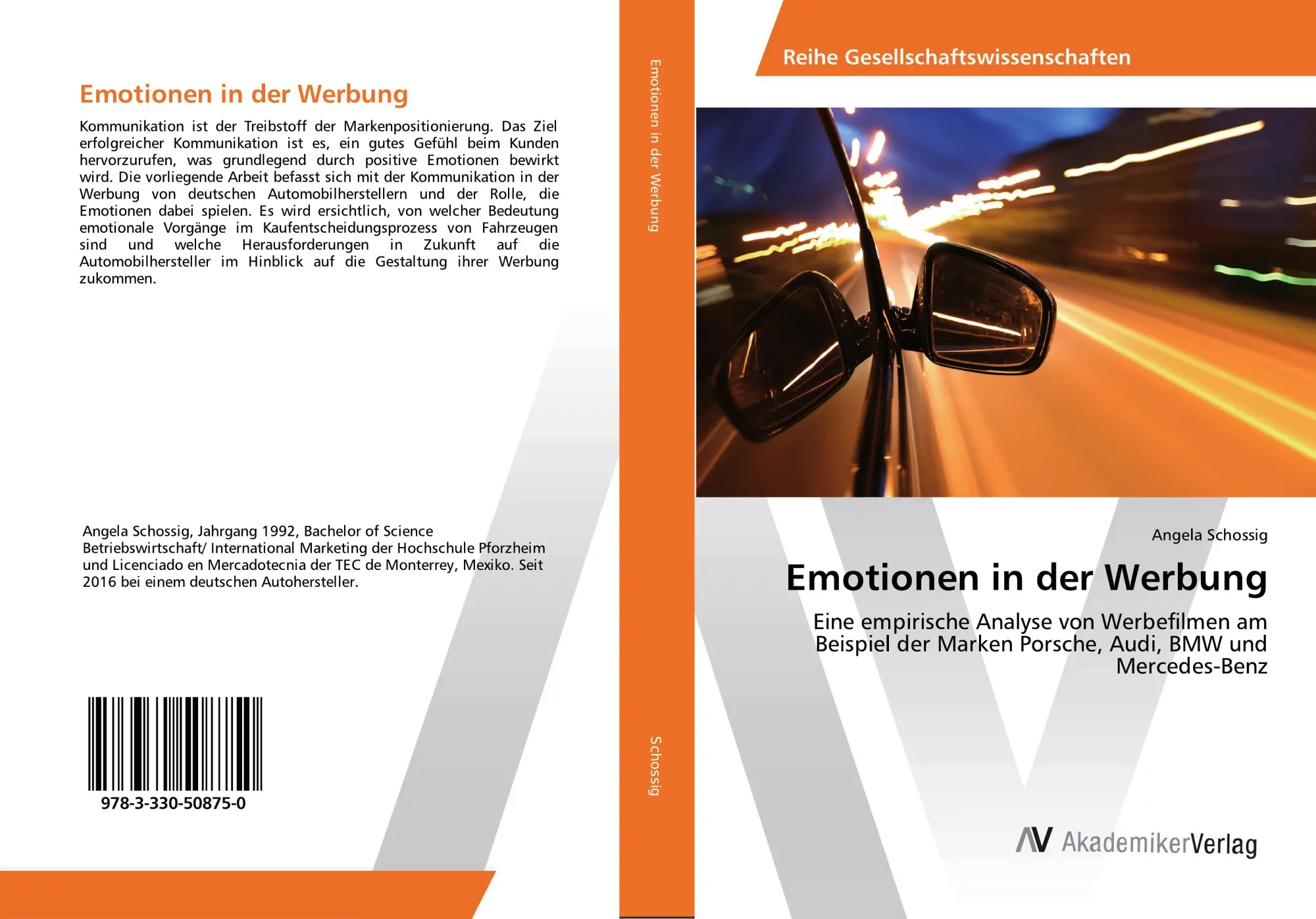 Cover: 9783330508750 | Emotionen in der Werbung | Angela Schossig | Taschenbuch | Paperback