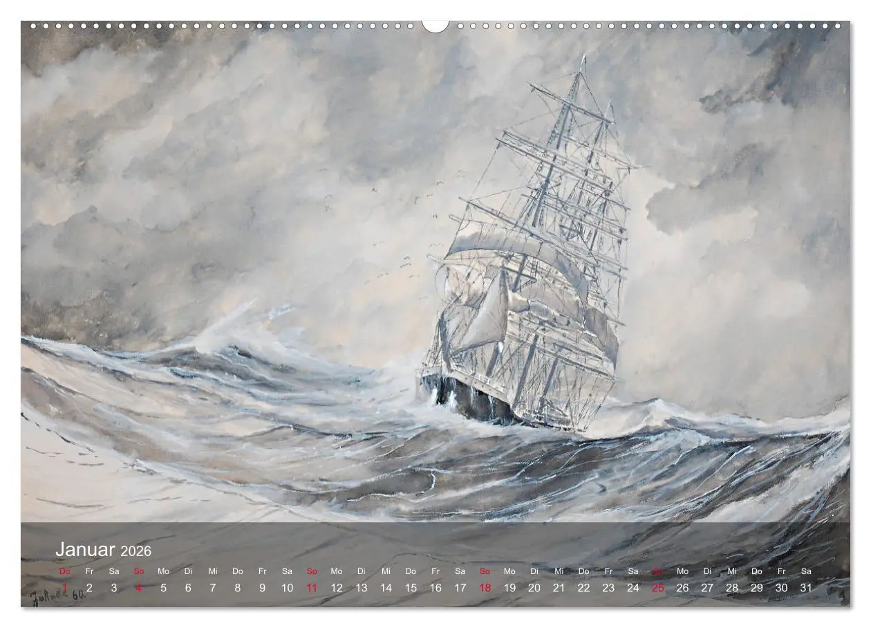 Bild: 9783457878750 | Segel am Horizont - Marinemaler Alfred Jahnke (Wandkalender 2026...