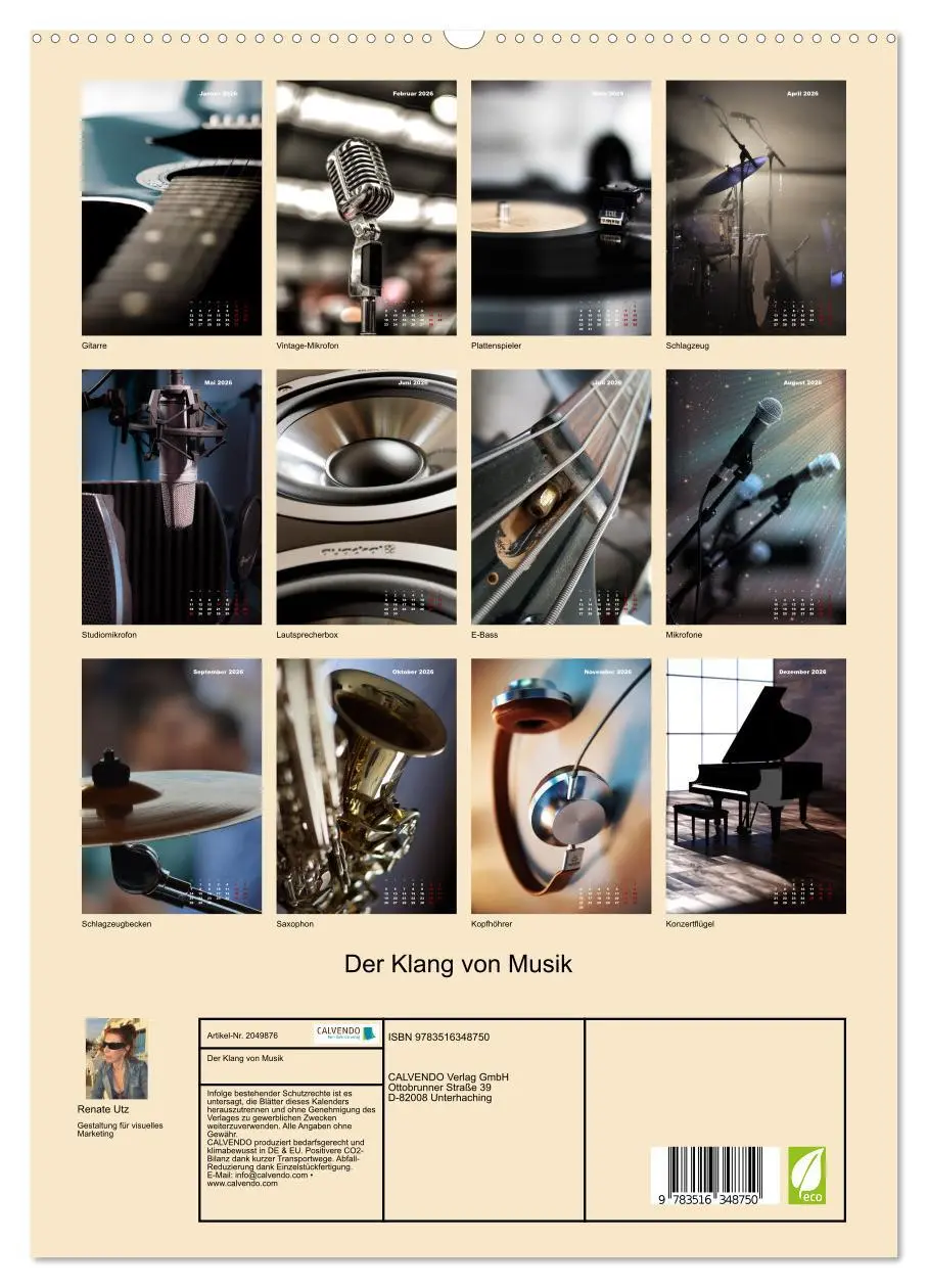 Bild: 9783516348750 | Der Klang von Musik (hochwertiger Premium Wandkalender 2026 DIN A2...