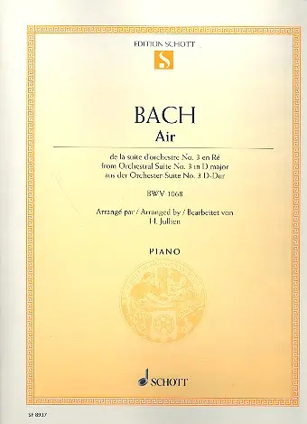 Cover: 9790543508750 | Air BWV 1068 | from Orchestral Suite No. 3 D major | Bach | Buch