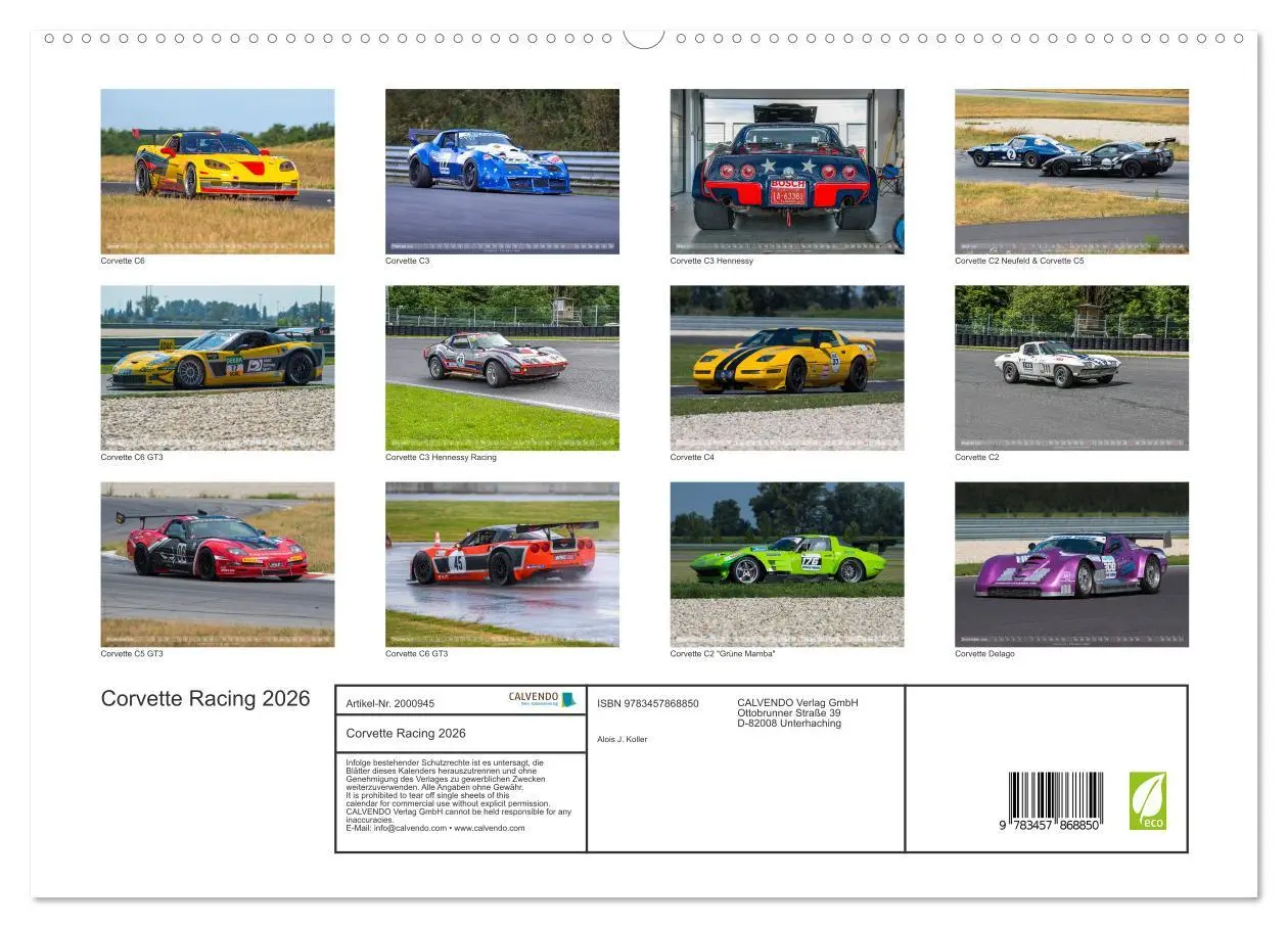 Bild: 9783457868850 | Corvette Racing 2026 (Wandkalender 2026 DIN A2 quer), CALVENDO...