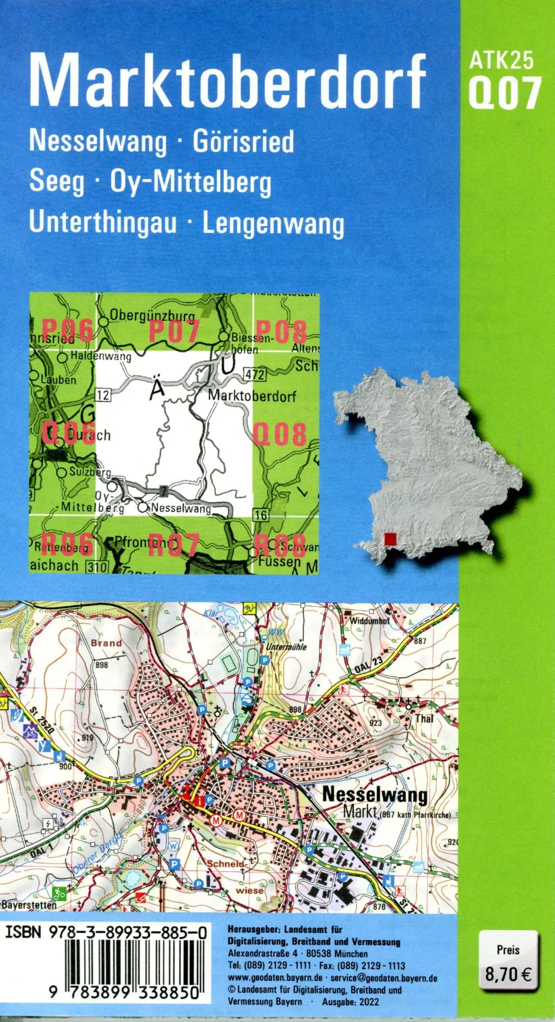 Bild: 9783899338850 | ATK25-Q07 Marktoberdorf (Amtliche Topographische Karte 1:25000) | 2022