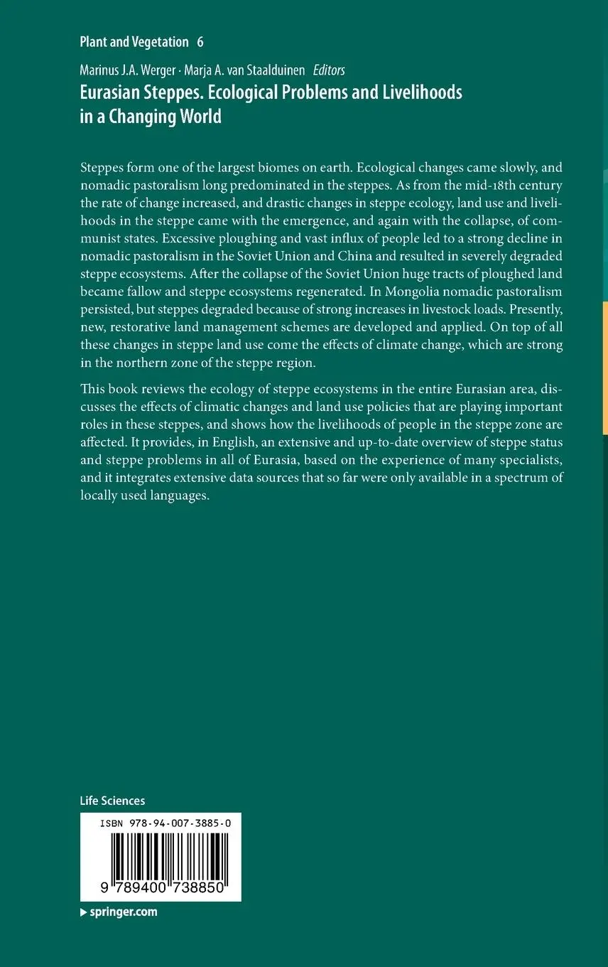 Rückseite: 9789400738850 | Eurasian Steppes. Ecological Problems and Livelihoods in a Changing...